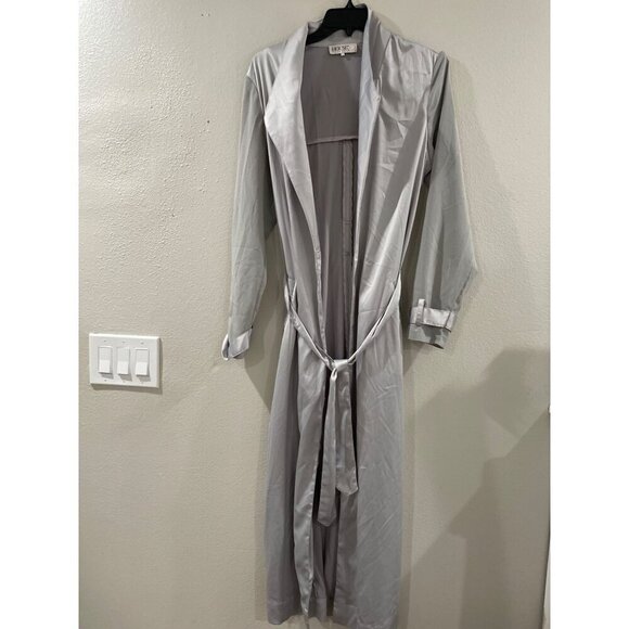 House of  London Cardigan Womens Robe overcoat Belt Pockets Metallic Gray sz S - Picture 1 of 7
